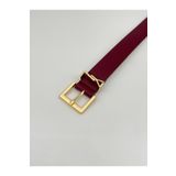 Descoin Bordo Kare Gold Tokalı Kadın Kemeri.Ceket Kemeri,Elbise Kemeri,Pantolon Kemeri,Gömlek Kemeri