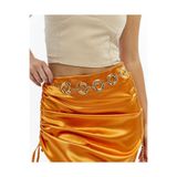 Descoin Gold/yuvarlak Detaylı Zircirli Kemer,kadın Kemeri,ceket Kemeri,pantalon Kemeri