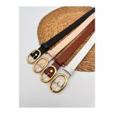 Descoin Siyah Taba Bej Beyaz /4'lü Set Oval Gold Tokalı Kadın Kemeri,pantalon Kemeri,ceket Kemeri,gömlek