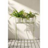 Desen Dekorasyon Ayaklı Metal Çiçek ve Bitki Saksılık Sepeti 65 cm - Mint Yeşili Küçük Boy