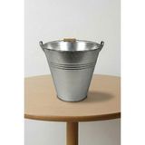 Desen Dekorasyon Metal Dekoratif Kova 10 Litre - 28 cm Çok Amaçlı Saplı Galvaniz Saksılık ve Düzenleyici - Metalik