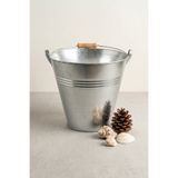 Desen Dekorasyon Metal Dekoratif Kova 10 Litre - 28 cm Çok Amaçlı Saplı Galvaniz Saksılık ve Düzenleyici