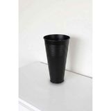Desen Dekorasyon Uzun Metal Saksı & Vazo - 40 cm Ofis ve Ev Için Modern Çok Amaçlı Saksılık (21X11/40 Cm) - Siyah