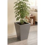 Desen Dekorasyon Zenith 40 cm Dikey Konik Metal Saksı - Iç ve Dış Mekan Modern Dekoratif Saksılık (40X30/20 Cm) - Gri