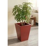Desen Dekorasyon Zenith 40 cm Dikey Konik Metal Saksı - İç ve Dış Mekan Modern Dekoratif Saksılık (40X30/20 Cm) - Kiremit