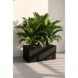 Desen Dekorasyon Zenith 40X20X20 cm Yatay Dikdörtgen Siyah Saksılık - Iç & Dış Mekan Modern Metal Saksı