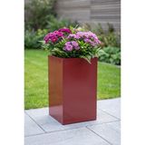 Desen Dekorasyon Zenith 50 cm Dikey Dikdörtgen Metal Saksı - Iç ve Dış Mekan Modern Dekoratif Saksılık (50X30/30 Cm) - Kiremit