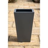 Desen Dekorasyon Zenith 60 cm Dikey Konik Metal Antrasit Saksı - İç ve Dış Mekan Modern Dekoratif Saksılık (60x35/25 cm)