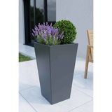 Desen Dekorasyon Zenith 60 cm Dikey Konik Metal Saksı - İç ve Dış Mekan Modern Dekoratif Saksılık (60X30/20 Cm) - Antrasit