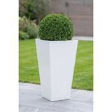 Desen Dekorasyon Zenith 80 cm Dikey Konik Metal Beyaz Saksı - Iç ve Dış Mekan Modern Dekoratif Saksılık (80X38X25 Cm)