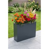 Desen Dekorasyon Zenith 80X20X60 cm Metal Dikdörtgen Antrasit Saksılık - Iç ve Dış Mekan Modern Saksı