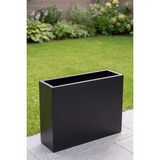 Desen Dekorasyon Zenith 80X20X60 cm Metal Dikdörtgen Siyah Saksılık - Iç ve Dış Mekan Modern Saksı