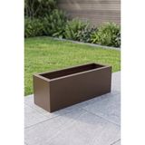 Desen Dekorasyon Zenith 80x25x30 cm Metal Yatay Dikdörtgen AcıKahve Saksılık - İç ve Dış Mekan Modern Saksı - Soft Kahverengi