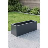 Desen Dekorasyon Zenith 80x25x30 cm Metal Yatay Dikdörtgen Antrasit Saksılık - İç ve Dış Mekan Modern Saksı