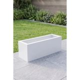 Desen Dekorasyon Zenith 80x25x30 cm Metal Yatay Dikdörtgen Beyaz Saksılık - İç ve Dış Mekan Modern Saksı