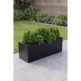 Desen Dekorasyon Zenith 80X25X30 cm Metal Yatay Dikdörtgen Siyah Saksılık - Iç ve Dış Mekan Modern Saksı