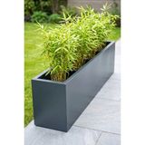 Desen Dekorasyon Zenith 97x20x30 cm Metal Yatay Dikdörtgen Antrasit Saksılık - İç ve Dış Mekan Modern Metal Saksı