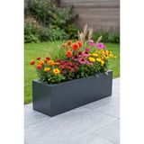 Desen Dekorasyon Zenith 97x25x30 cm Yatay Dikdörtgen Antrasit Saksılık - İç & Dış Mekan Modern Metal Saksı