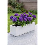 Desen Dekorasyon Zenith 97x25x30 cm Yatay Dikdörtgen Beyaz Saksılık - İç & Dış Mekan Modern Metal Saksı
