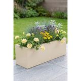 Desen Dekorasyon Zenith 97x25x30 cm Yatay Dikdörtgen Krem Saksılık - İç & Dış Mekan Modern Metal Saksı
