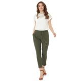 Desen Havuç Kesim Normal Bel Haki Kadın Pantolon DSN22722 XL