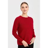 Desen Kadın Minimalist Yuvarlak Yaka Uzun Kol Kazak - Günlük Stil