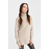Desen Kadın Oversize Boğazlı Uzun Kol Kazak - Minimalist Stil