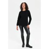 Desen Minimalist Yuvarlak Yaka Uzun Kol Kadın Kazak - Günlük & Şık