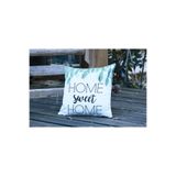 desen tasarım Home Sweet Home Kırlent yeşil/siyah/beyaz 43x43