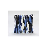 desen tasarım Mavi Peluş Kırlent mavi/beyaz/siyah 43 x 43
