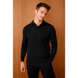 Desen Triko 02421601 Siyah Basic Polo Yaka İnce Triko Erkek Kazak