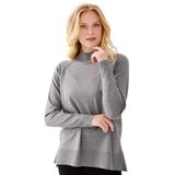 Desen Triko 02422305 Kadın Yarım Balıkçı Yaka Yanları Yırtmaçlı Füme Kazak