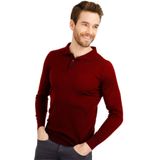 Desen Triko 21601 Bordo Basic Polo Yaka İnce Triko Erkek Kazak