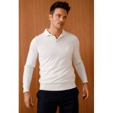 Desen Triko 21601 Kemik Basic Polo Yaka İnce Triko Erkek Kazak