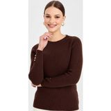 Desen Triko 23158 Kahve Kadın Kazak