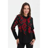Desen Triko 24019 Siyah Kadın Ceket