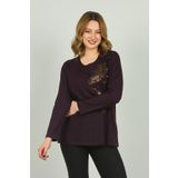 Desen Triko 4524 Mor Kadın Bluz
