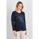 Desen Triko 4541 Lacivert Kadın Bluz
