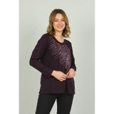 Desen Triko 4541 Mor Kadın Bluz