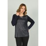 Desen Triko 4589 Lacivert Kadın Bluz