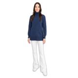 Desen Triko Balıkçı Yaka Kazak, XL, 8024202523391, Lacivert, Kadın