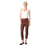 Desen Triko Basic Bilek Boy Kumaş Pantolon, 42, 25914, Kahve, Kadın