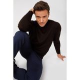 Desen Triko Basic İnce Triko Kazak, L, 21607, Kahve, Erkek