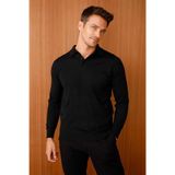 Desen Triko Basic Polo Yaka Triko Kazak, 3XL, 21601, SİYAH, Erkek