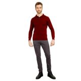 DESEN TRİKO Erkek Basic Polo Yaka İnce Triko Kazak Bordo Beden;S,Renk;BORDO dsnNM1617