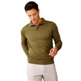 DESEN TRİKO Erkek Basic Polo Yaka İnce Triko Kazak Haki Beden;S dsnNM1619
