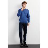 DESEN TRİKO Erkek Basic Polo Yaka İnce Triko Kazak İndigo Beden;XL,Renk;İndigo dsnNM1709
