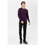 DESEN TRİKO Erkek Basic Polo Yaka İnce Triko Kazak K.Mor Beden;4XL,Renk;K.Mor dsnNM1691