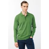 Desen Triko Erkek Basic Polo Yaka Ince Triko Kazak K.yosun - M