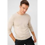 Desen Triko Erkek Basic Sıfır Yaka İnce Triko Kazak 02421603 Bej 4XL